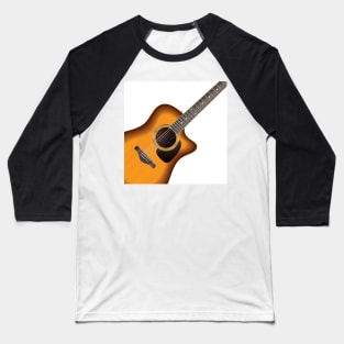 Acoustic Guitar Design, Artwork, Vector, Graphic Baseball T-Shirt